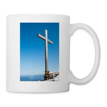 Summit cross in the German Alps - Mug - white - Right