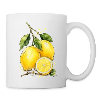 Fraîcheur aquarelle citron - Mug blanc - blanc - Droite