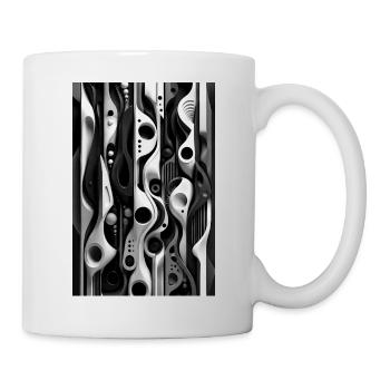Mécanique abstraite Noir et Blanc - Mug blanc - blanc - Droite