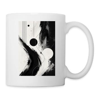 Black and white abstraction orbits - Mug - white - Right