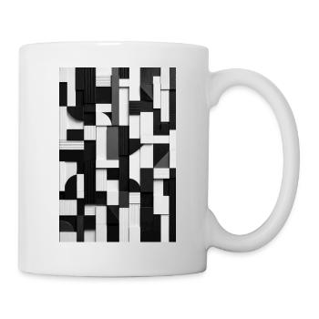 Geometric relief black white - Mug - white - Right