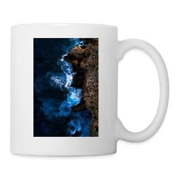 Coastal surf in the evening light - Mug - white - Right