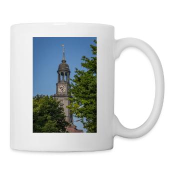 St. Michaelis Kirche zwischen zwei Bäumen - Tasse - Weiß - Rechts