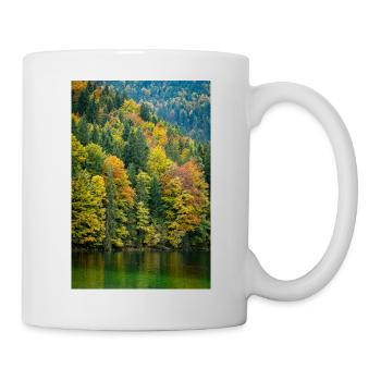 Autumn trees at the Eibsee in Bavaria - Mug - white - Right