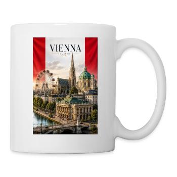 Wien: Prater Skyline & Dom - Tasse - Weiß - Rechts