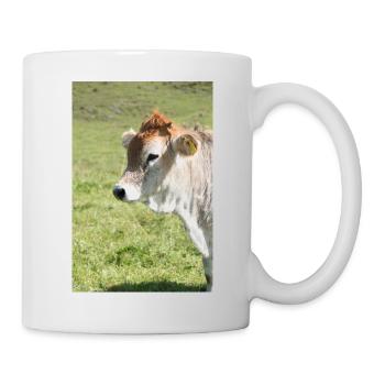 Cow in sunny pasture green - Mug - white - Right