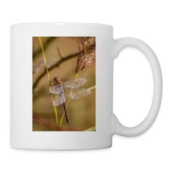 Gros plan d’une libellule - Mug blanc - blanc - Droite