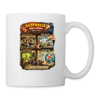 Australia Isn’t Real: Satire Poster - Mug - white - Right