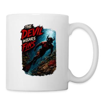 The Devil Wears Fins – Devil Diver | Scuba Diving - Tasse - Weiß - Rechts