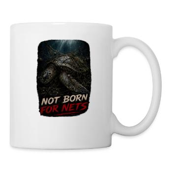 Pas Né pour les Filets – Tortue - Mug blanc - blanc - Droite