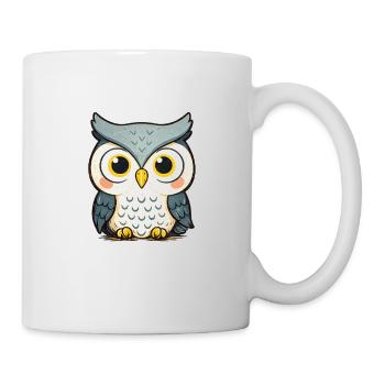 Kuschelige Eulenillustration - Tasse - Weiß - Rechts
