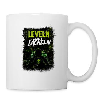 Leveln statt Lächeln – Gaming-Poster - Tasse - Weiß - Rechts
