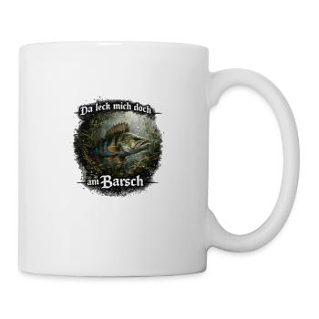 Da leck mich doch am Barsch – Flussbarsch | Angler - Tasse - Weiß - Rechts