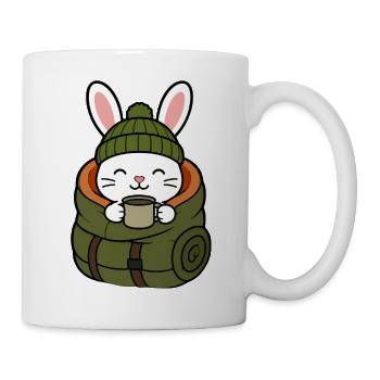 Wandern Bunny im Winter mit Kaffee - Tasse - Weiß - Rechts
