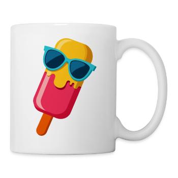 Eis am Stiel mit Sonnenbrille - Tasse - Weiß - Rechts