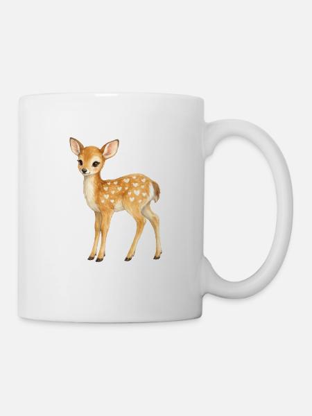 Fawn with heart pattern - Mug - white
