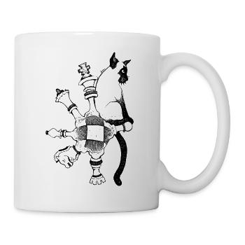 SIAMESISCHE KATZE – SIAMESISCHES SCHACH - Tasse - Weiß - Rechts