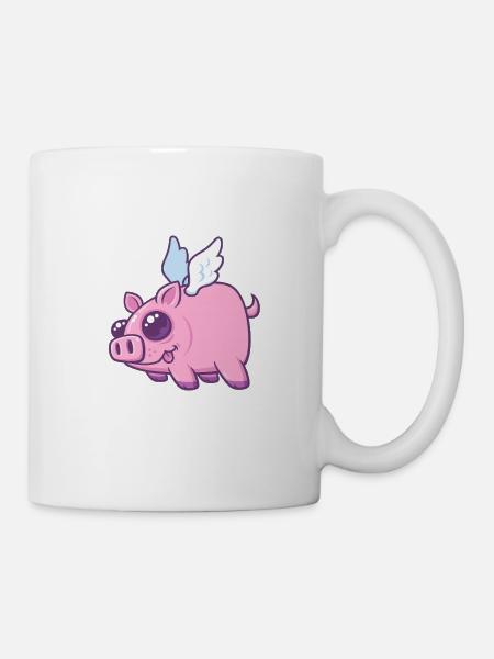 Flying Piggy Clouds - Mug - white