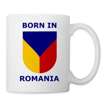 Born in Romania Shield - Tasse - Weiß - Rechts