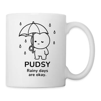 Pudsy – Rainy Days Are Okay | Cozy Rain Mood - Tasse - Weiß - Rechts