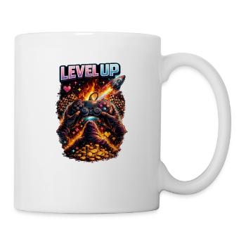 Monter de niveau : Feu, pièces et contrôleurs - Mug blanc - blanc - Droite