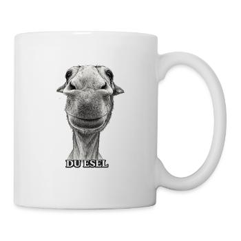 Du Esel – Lächelnder Eselkopf - Tasse - Weiß - Rechts