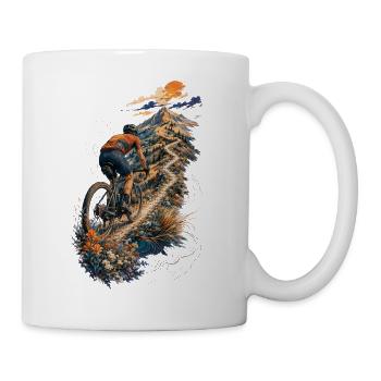 Floral mountain bike ascent - Mug - white - Right