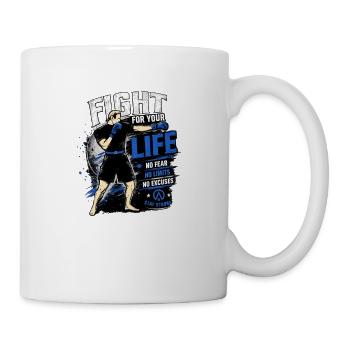 Fight for Your Life – Blue Power Motif - Mug - white - Right