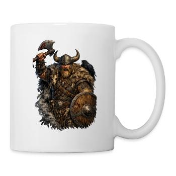 Wikinger mit Axt und Schild - Tasse - Weiß - Rechts