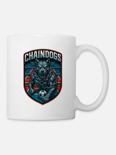 Hundeketten-Fußballabzeichen - Tasse - Weiß