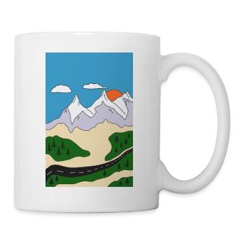 Sunset in mountain landscape - Mug - white - Right