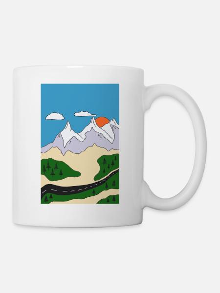 Sunset in mountain landscape - Mug - white