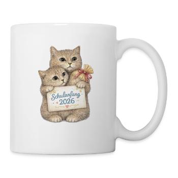 Kuschelkatzen Schulstart 2026 - Tasse - Weiß - Rechts