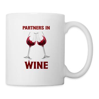 Partner im Wein – lustige Weingeschenk-Freundinnen - Tasse - Weiß - Rechts