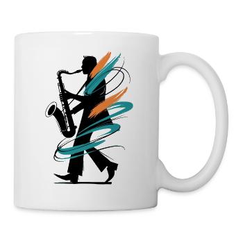 Fahrradkunst Mit Spiralformen - Tasse - Weiß - Rechts