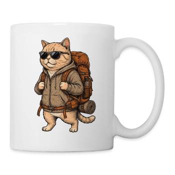 Wanderkatze – Outdoor-Abenteuer - Tasse - Weiß - Rechts