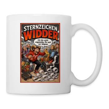Sternzeichen Widder: Humor für echte Ungeduldige - Tasse - Weiß - Rechts