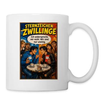 Sternzeichen Zwillinge - Humor für Unentschlossene - Tasse - Weiß - Rechts
