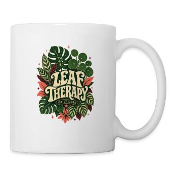 Leaf Therapy – Daily Dose Pflanzen Statement - Tasse - Weiß - Rechts