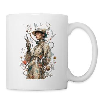 Steampunk-Blumenastronaut - Tasse - Weiß - Rechts