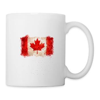 Aquarell-Ahornblattflagge - Tasse - Weiß - Rechts