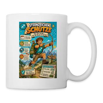 Sternzeichen Schütze - Ziel klar, Route spontan - Tasse - Weiß - Rechts