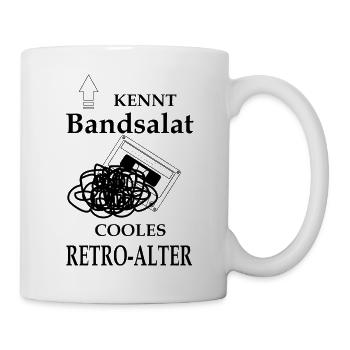 Bandsalat Retrokassette Kassette Retro - Tasse - Weiß - Rechts