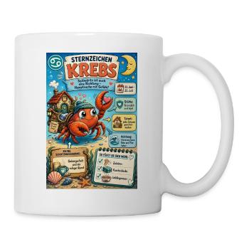 Sternzeichen Krebs – Gefühlvoll und sehr herzlich - Tasse - Weiß - Rechts
