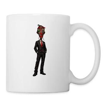 Surreales Anzugportrait mit Farbmaske - Tasse - Weiß - Rechts