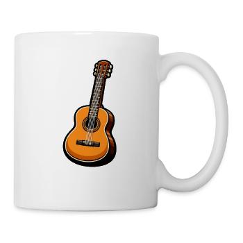 Orange Klassikgitarre auf Schwarz - Tasse - Weiß - Rechts