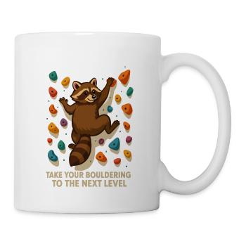 Bouldern Waschbär Motivation: Climb New Heights - Tasse - Weiß - Rechts
