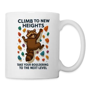 Bouldern Waschbär Motivation: Climb New Heights - Tasse - Weiß - Rechts