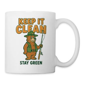 Eco Bear Bleib sauber Bleib grün - Tasse - Weiß - Rechts