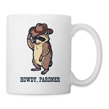 Waschbär-Rancher mit Cowboyhut - Tasse - Weiß - Rechts